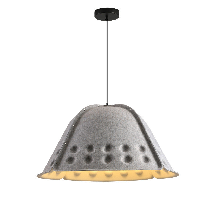 Contemporary Scandinavian Cotton Iron Flower High-Density Sound Absorption And Noise Reduction 1-Light Pendant Light For Dining Room