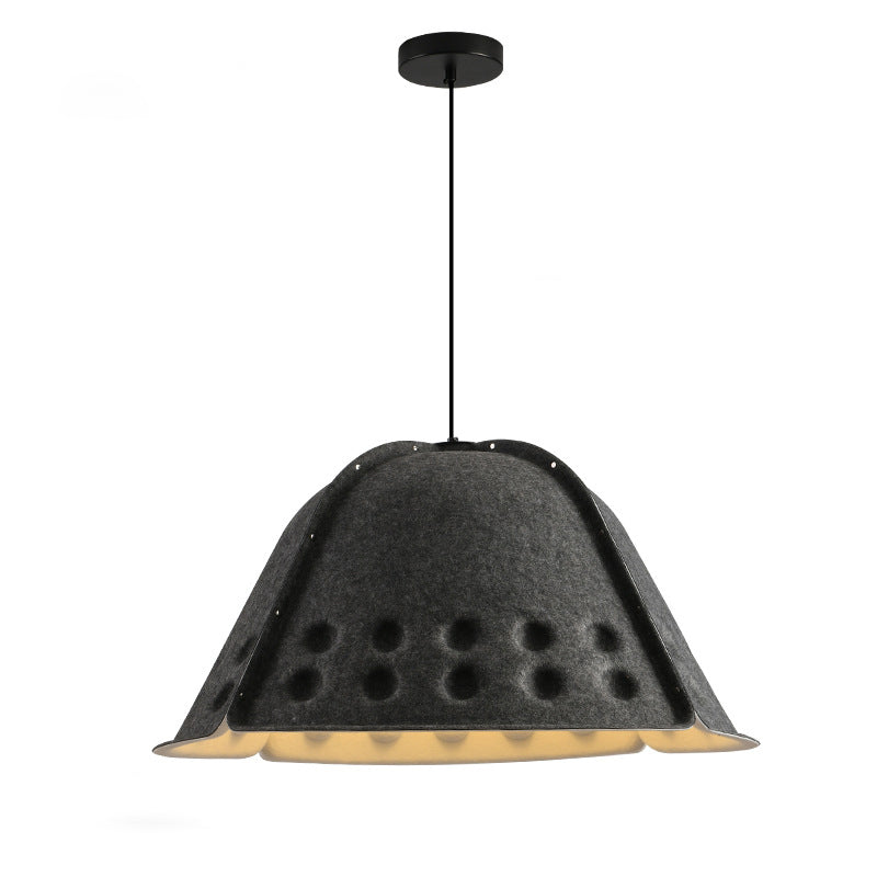 Contemporary Scandinavian Cotton Iron Flower High-Density Sound Absorption And Noise Reduction 1-Light Pendant Light For Dining Room