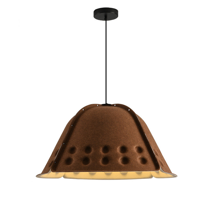 Contemporary Scandinavian Cotton Iron Flower High-Density Sound Absorption And Noise Reduction 1-Light Pendant Light For Dining Room