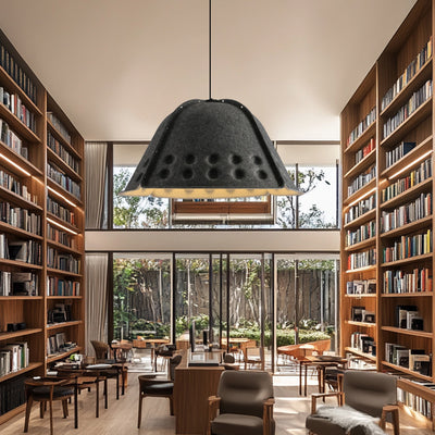 Contemporáneo Escandinavo Algodón Hierro Flor Alta Densidad Absorción de Sonido y Reducción de Ruido Lámpara Colgante de 1 Luz Para Comedor 