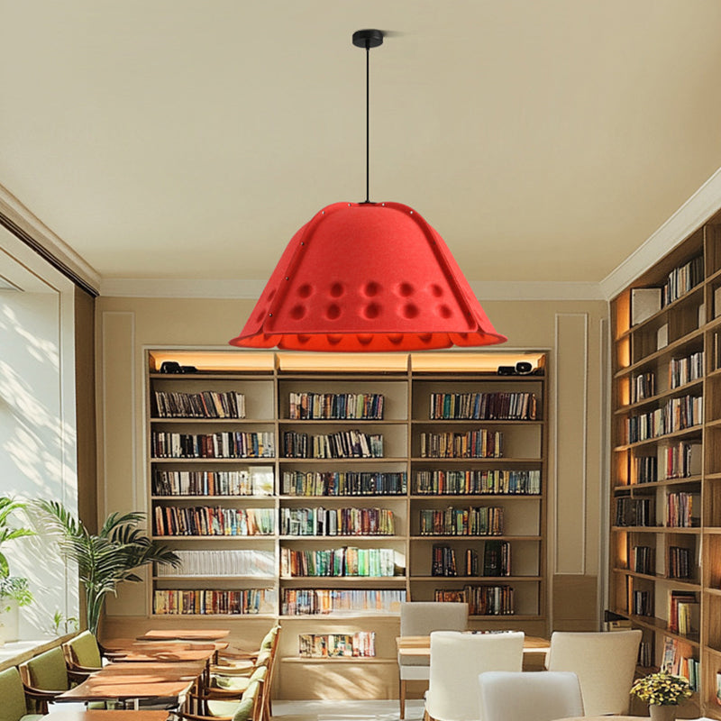 Contemporáneo Escandinavo Algodón Hierro Flor Alta Densidad Absorción de Sonido y Reducción de Ruido Lámpara Colgante de 1 Luz Para Comedor 