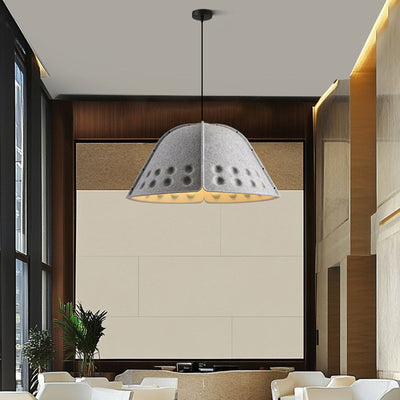 Contemporáneo Escandinavo Algodón Hierro Flor Alta Densidad Absorción de Sonido y Reducción de Ruido Lámpara Colgante de 1 Luz Para Comedor 