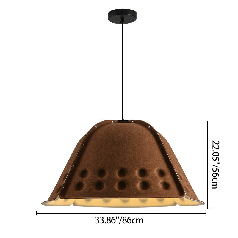 Contemporáneo Escandinavo Algodón Hierro Flor Alta Densidad Absorción de Sonido y Reducción de Ruido Lámpara Colgante de 1 Luz Para Comedor 