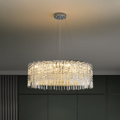 Modern Luxury Iron Crystal Round 10/12/14 Light Chandelier For Bedroom