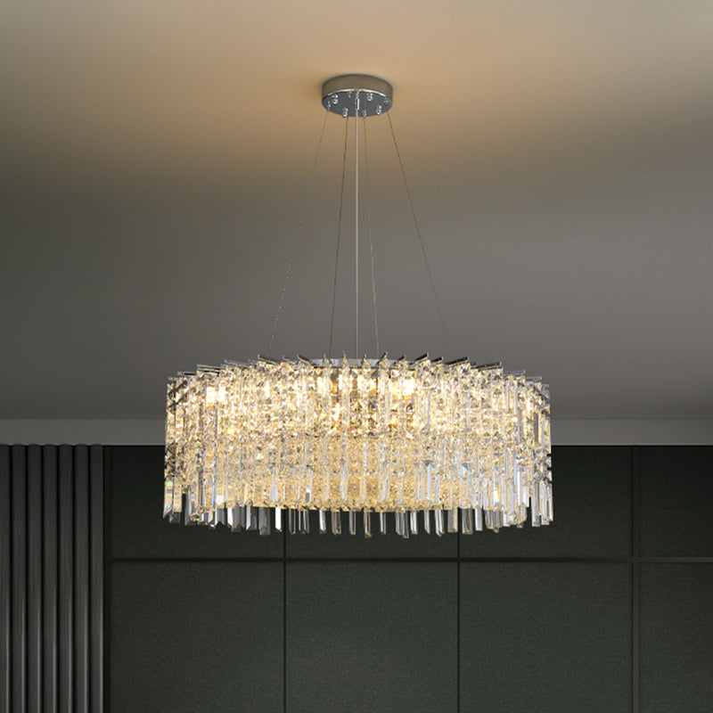 Modern Luxury Iron Crystal Round 10/12/14 Light Chandelier For Bedroom