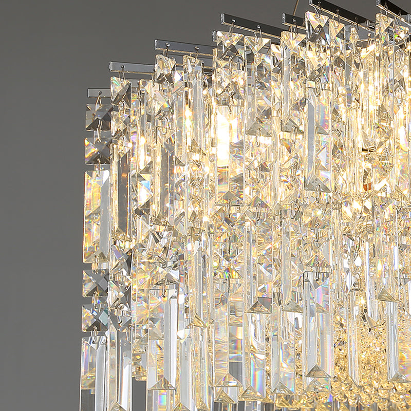 Modern Luxury Iron Crystal Round 10/12/14 Light Chandelier For Bedroom
