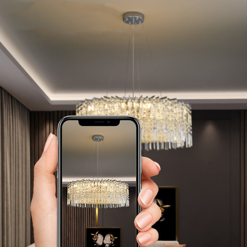 Modern Luxury Iron Crystal Round 10/12/14 Light Chandelier For Bedroom
