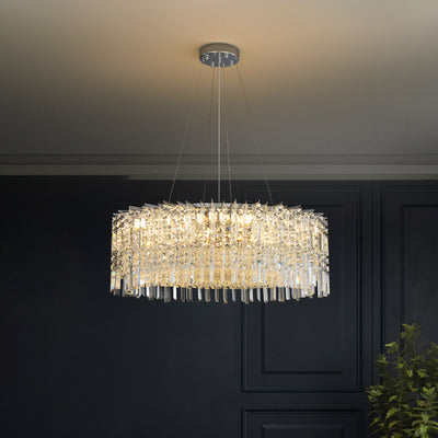 Modern Luxury Iron Crystal Round 10/12/14 Light Chandelier For Bedroom