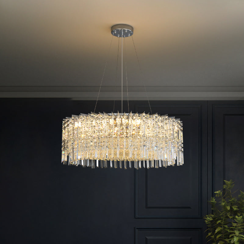 Modern Luxury Iron Crystal Round 10/12/14 Light Chandelier For Bedroom