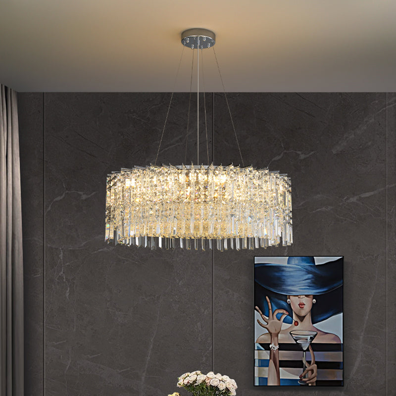 Modern Luxury Iron Crystal Round 10/12/14 Light Chandelier For Bedroom