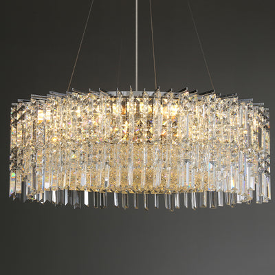 Modern Luxury Iron Crystal Round 10/12/14 Light Chandelier For Bedroom