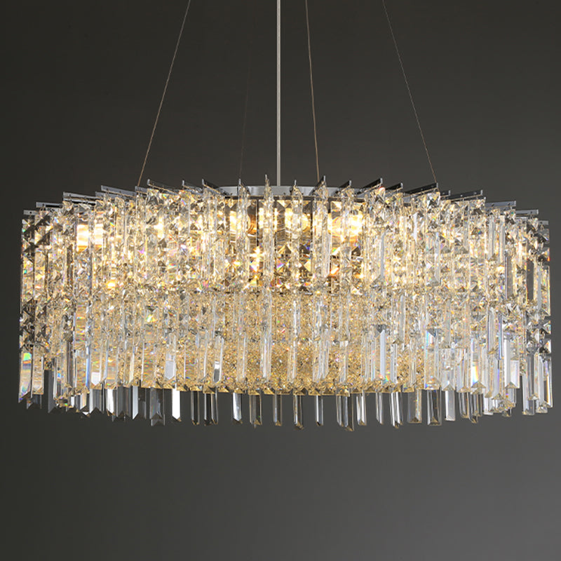 Modern Luxury Iron Crystal Round 10/12/14 Light Chandelier For Bedroom