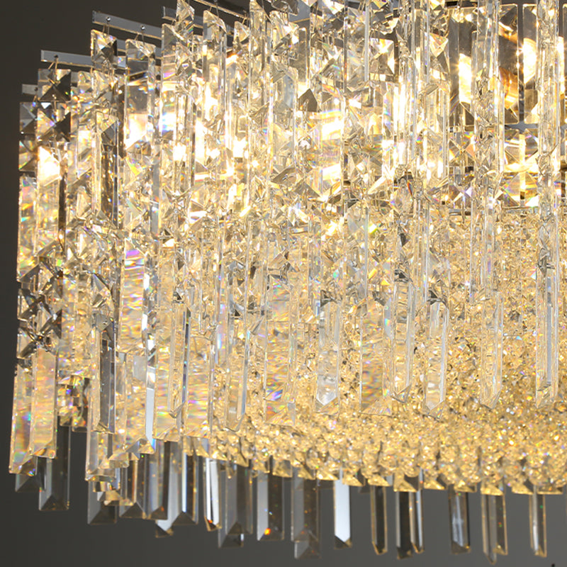 Modern Luxury Iron Crystal Round 10/12/14 Light Chandelier For Bedroom