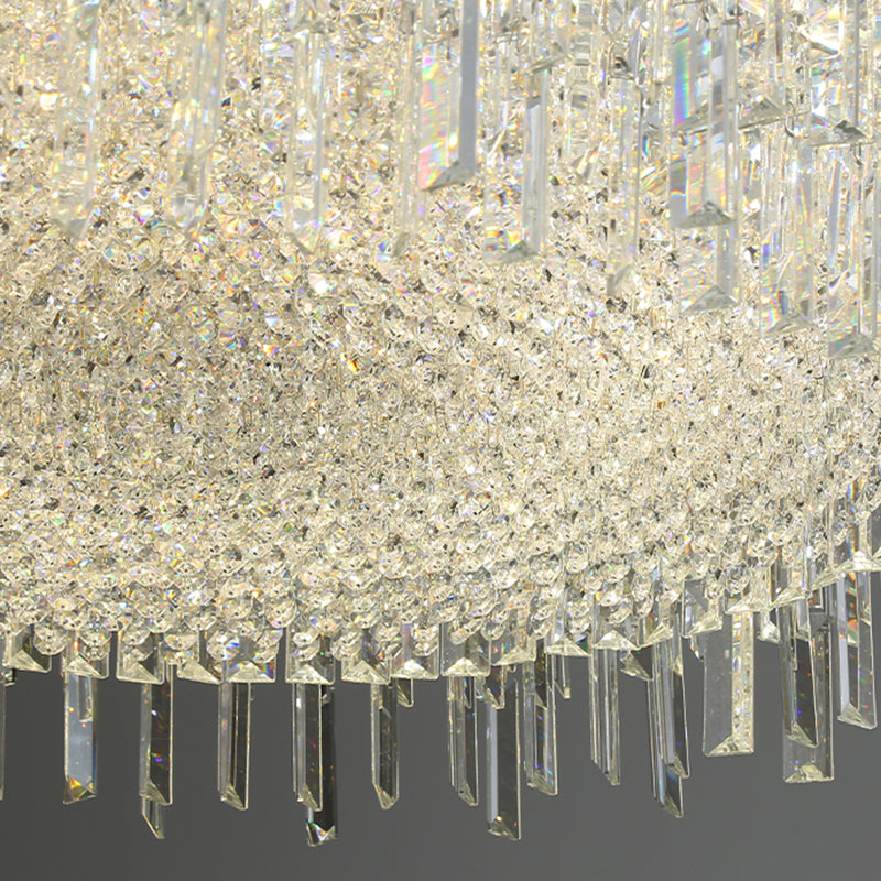 Modern Luxury Iron Crystal Round 10/12/14 Light Chandelier For Bedroom