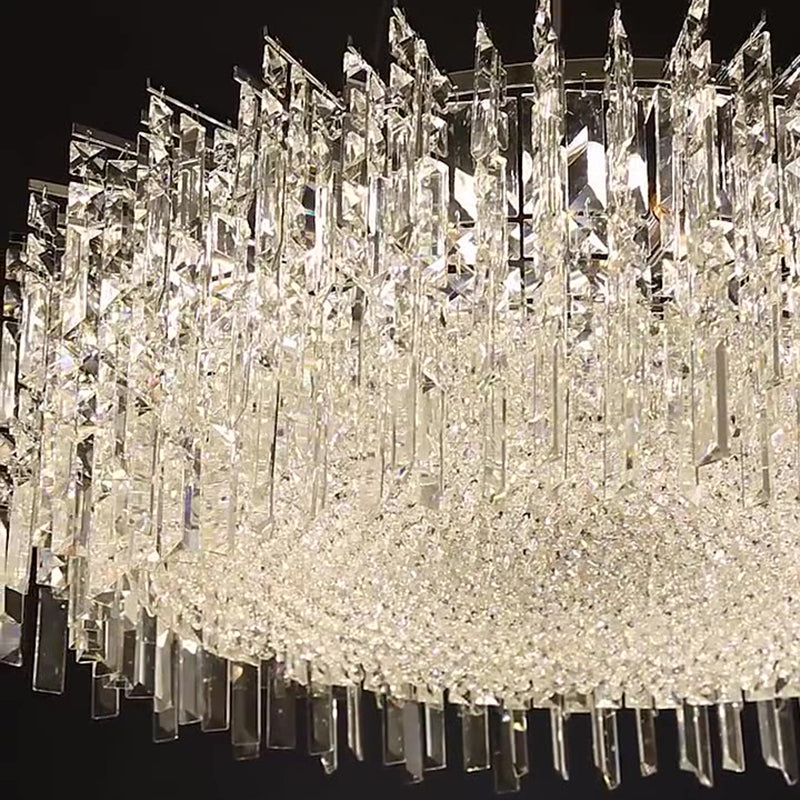 Modern Luxury Iron Crystal Round 10/12/14 Light Chandelier For Bedroom