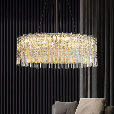 Modern Luxury Iron Crystal Round 10/12/14 Light Chandelier For Bedroom
