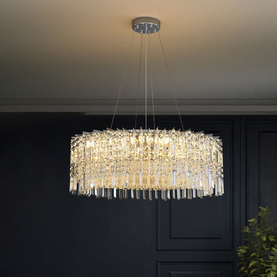 Modern Luxury Iron Crystal Round 10/12/14 Light Chandelier For Bedroom