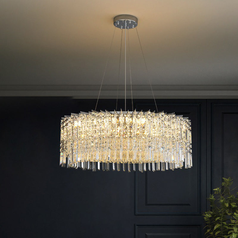 Modern Luxury Iron Crystal Round 10/12/14 Light Chandelier For Bedroom