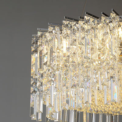Modern Luxury Iron Crystal Round 10/12/14 Light Chandelier For Bedroom