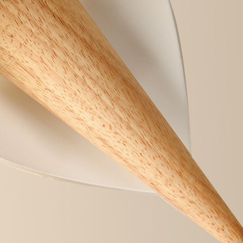 Lámpara de pared contemporánea escandinava de madera y vidrio para helado de 1 luz para dormitorio 