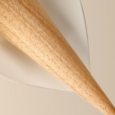 Contemporary Scandinavian Wood Glass Ice Cream 1-Light Wall Sconce Lamp For Bedroom