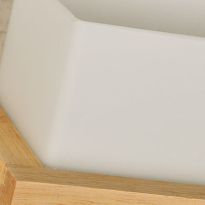 Modern Minimalist Wood Glass Square 1-Light Wall Sconce Lamp For Bedroom