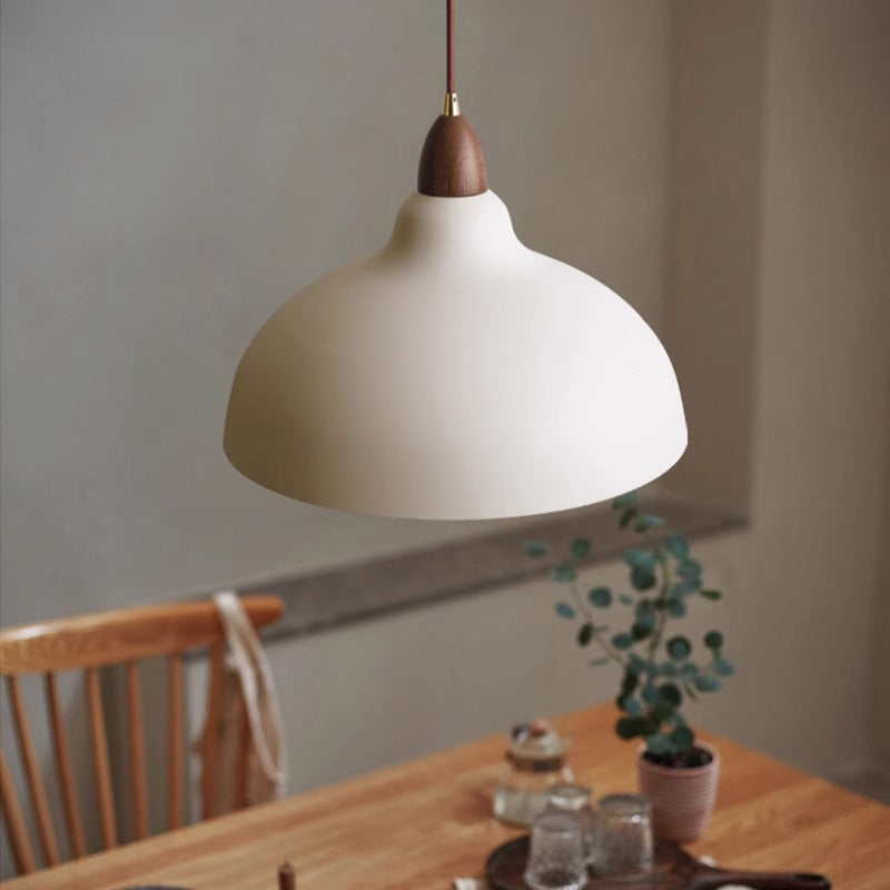 Contemporary Scandinavian Iron Wood Bowl 1/2/3 Light Pendant Light For Dining Room
