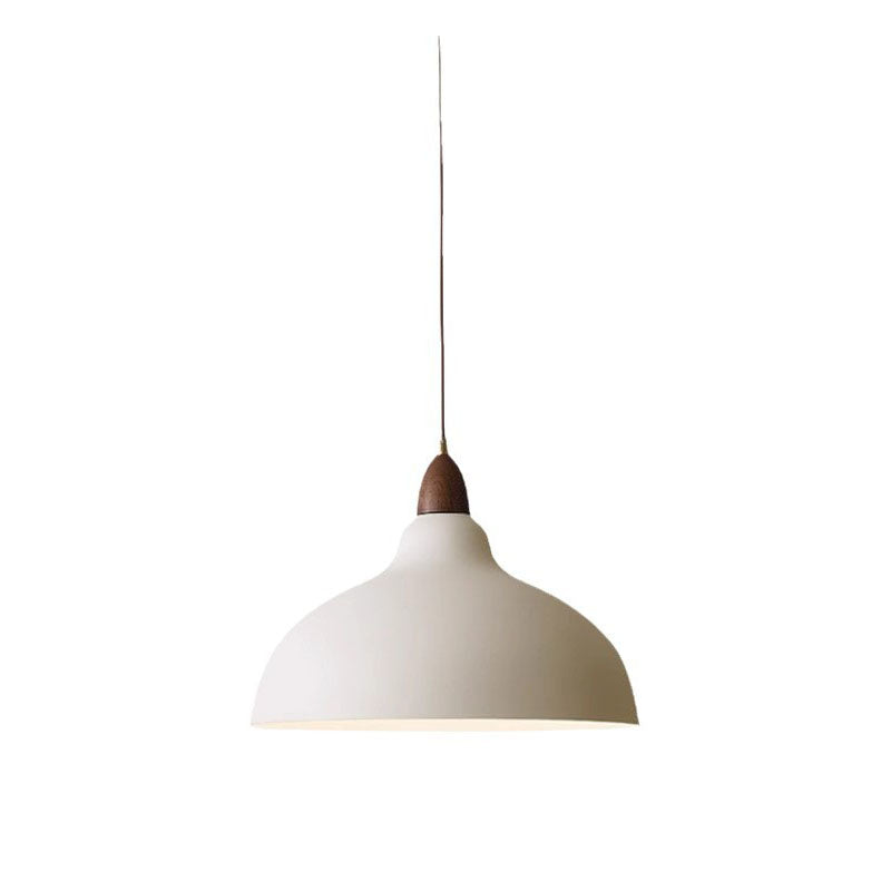Contemporary Scandinavian Iron Wood Bowl 1/2/3 Light Pendant Light For Dining Room