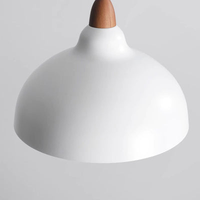 Contemporary Scandinavian Iron Wood Bowl 1/2/3 Light Pendant Light For Dining Room