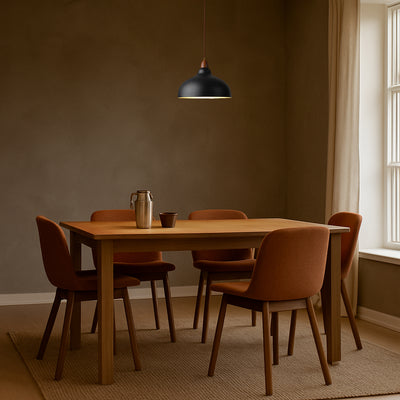 Contemporary Scandinavian Iron Wood Bowl 1/2/3 Light Pendant Light For Dining Room