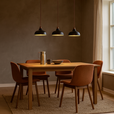 Contemporary Scandinavian Iron Wood Bowl 1/2/3 Light Pendant Light For Dining Room