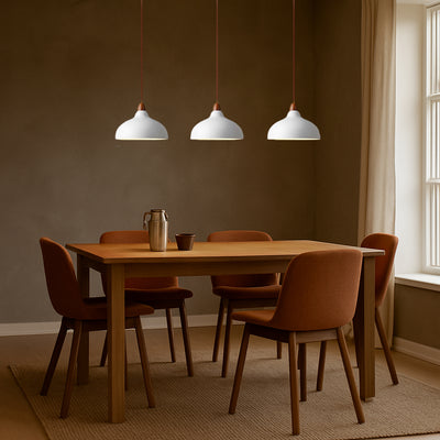 Contemporary Scandinavian Iron Wood Bowl 1/2/3 Light Pendant Light For Dining Room