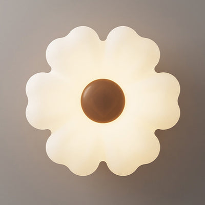 Traditional French Iron PE Flower LED Semi-Flush Mount Ceiling Light For Bedroom