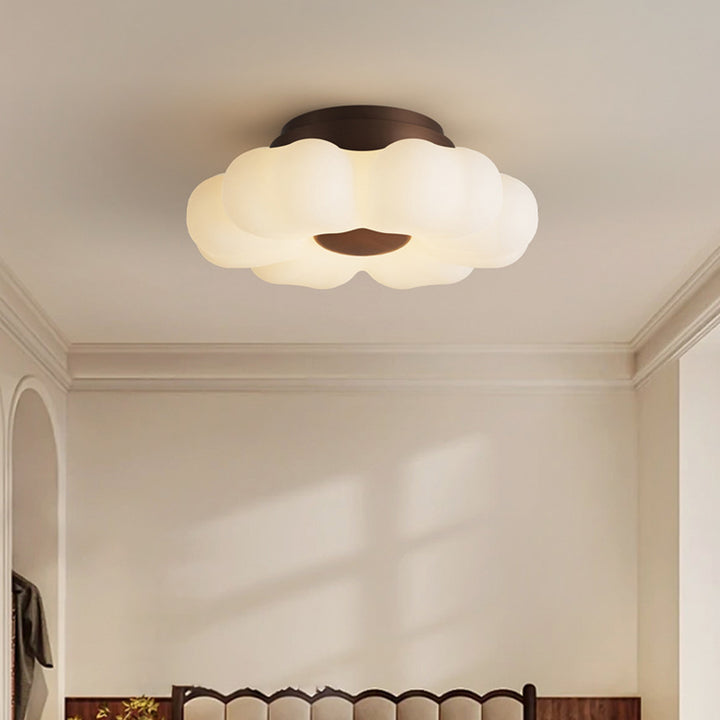 Lámpara de techo semiempotrada LED de hierro PE tradicional francés para dormitorio 