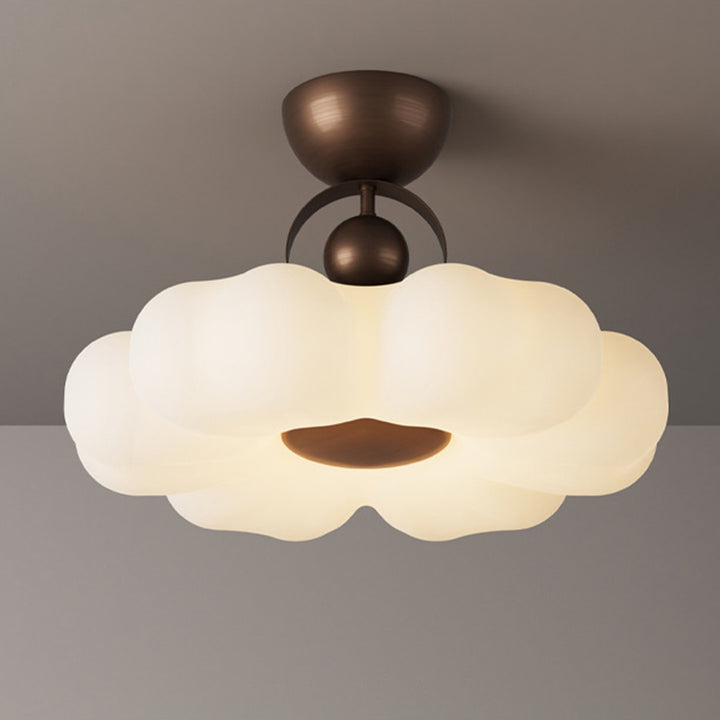 Lámpara de techo semiempotrada LED de hierro PE tradicional francés para dormitorio 