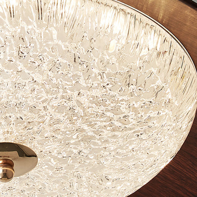 Traditional French Iron Acrylic Round LED Semi-Flush Mount Ceiling Light For Bedroom
