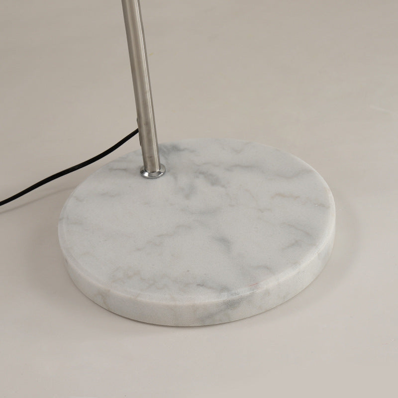 Modern Minimalist Marble Acrylic Stainless Steel Fishing Round 1-Light Standing Floor Lamp For Living Room