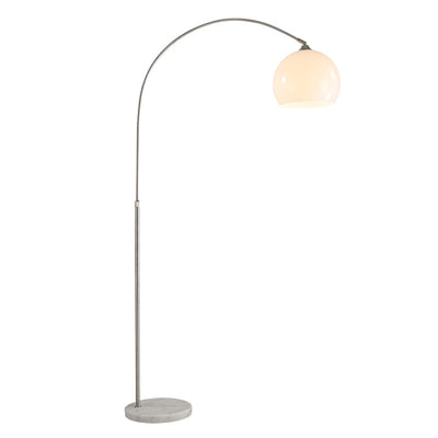 Modern Minimalist Marble Acrylic Stainless Steel Fishing Round 1-Light Standing Floor Lamp For Living Room