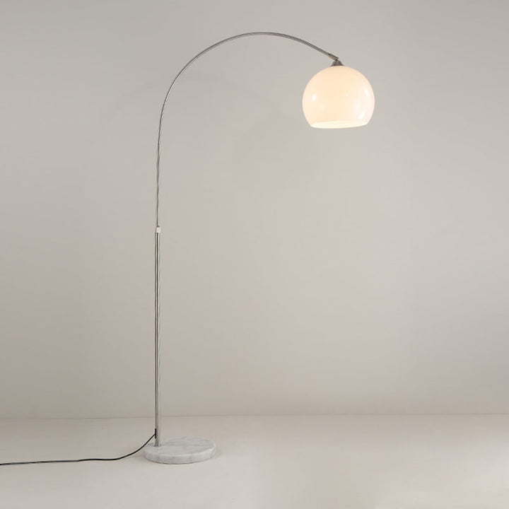 Modern Minimalist Marble Acrylic Stainless Steel Fishing Round 1-Light Standing Floor Lamp For Living Room