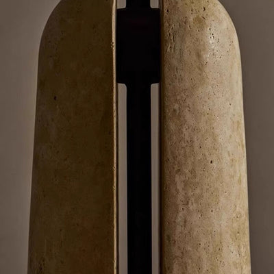 Traditional Japanese Iron Travertine Marble Mushroom 1-Light Table Lamp For Bedroom