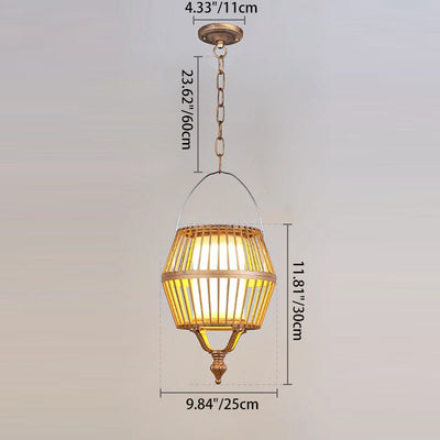 Contemporary Industrial Waterproof Solar Aluminum Glass Lantern Round LED Pendant Light For Outdoor Patio