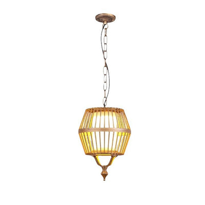 Contemporary Industrial Waterproof Solar Aluminum Glass Lantern Round LED Pendant Light For Outdoor Patio