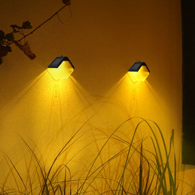 Modern Art Deco Waterproof Solar ABS PC Metal Square Wall-mounted And Portable Light-Controlled Sensing LED Wall Sconce Lamp For Garden