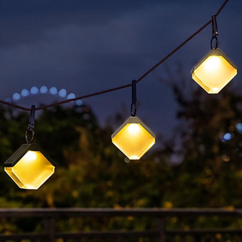 Modern Art Deco Waterproof Solar ABS PC Metal Square Wall-mounted And Portable Light-Controlled Sensing LED Wall Sconce Lamp For Garden