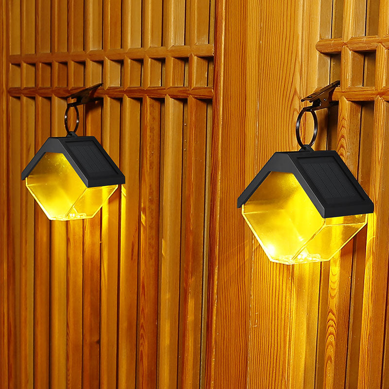 Modern Art Deco Waterproof Solar ABS PC Metal Square Wall-mounted And Portable Light-Controlled Sensing LED Wall Sconce Lamp For Garden