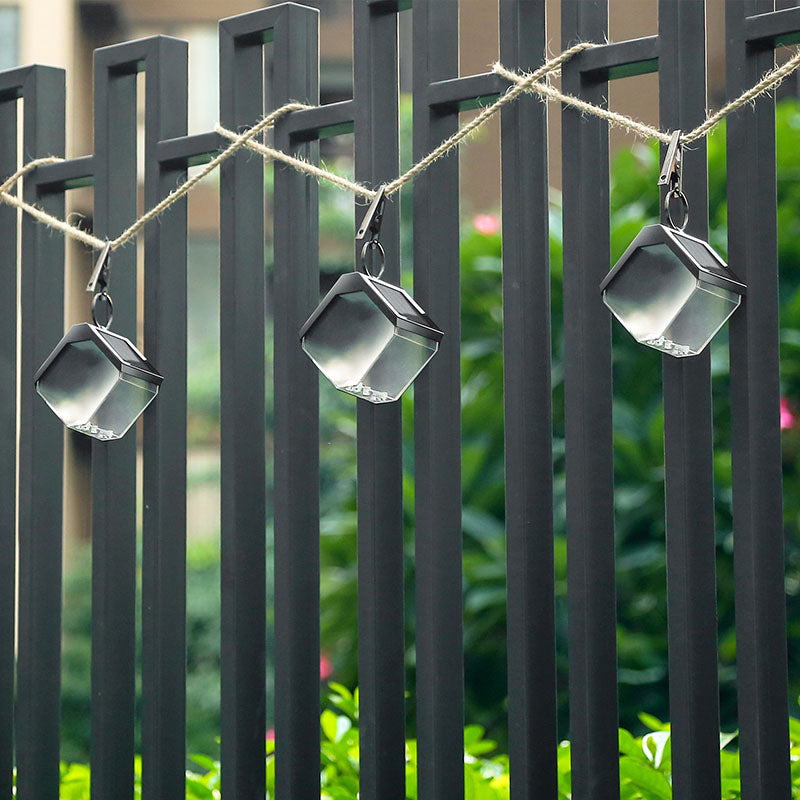 Modern Art Deco Waterproof Solar ABS PC Metal Square Wall-mounted And Portable Light-Controlled Sensing LED Wall Sconce Lamp For Garden