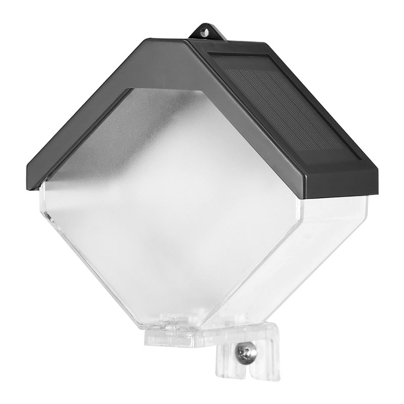 Modern Art Deco Waterproof Solar ABS PC Metal Square Wall-mounted And Portable Light-Controlled Sensing LED Wall Sconce Lamp For Garden