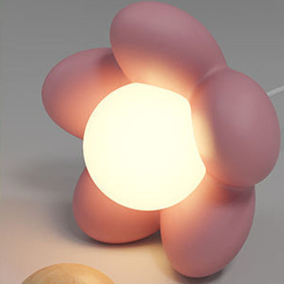 Contemporary Scandinavian Resin Wood Flower 1-Light Pendant Light For Dining Room