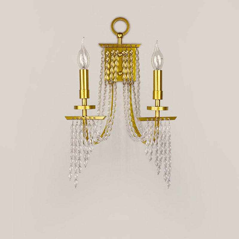Applique murale contemporaine en fer et cristal de luxe pour bougie 1/2 lumière pour salon 