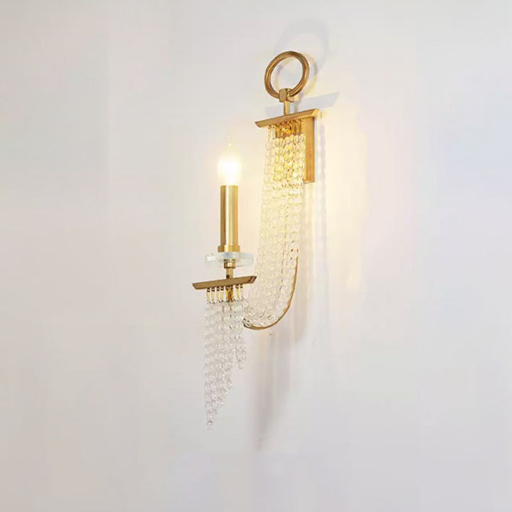 Applique murale contemporaine en fer et cristal de luxe pour bougie 1/2 lumière pour salon 